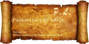 Palkovits Lázár névjegykártya